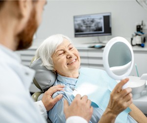 older woman at dentist